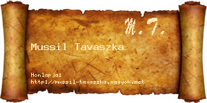Mussil Tavaszka névjegykártya